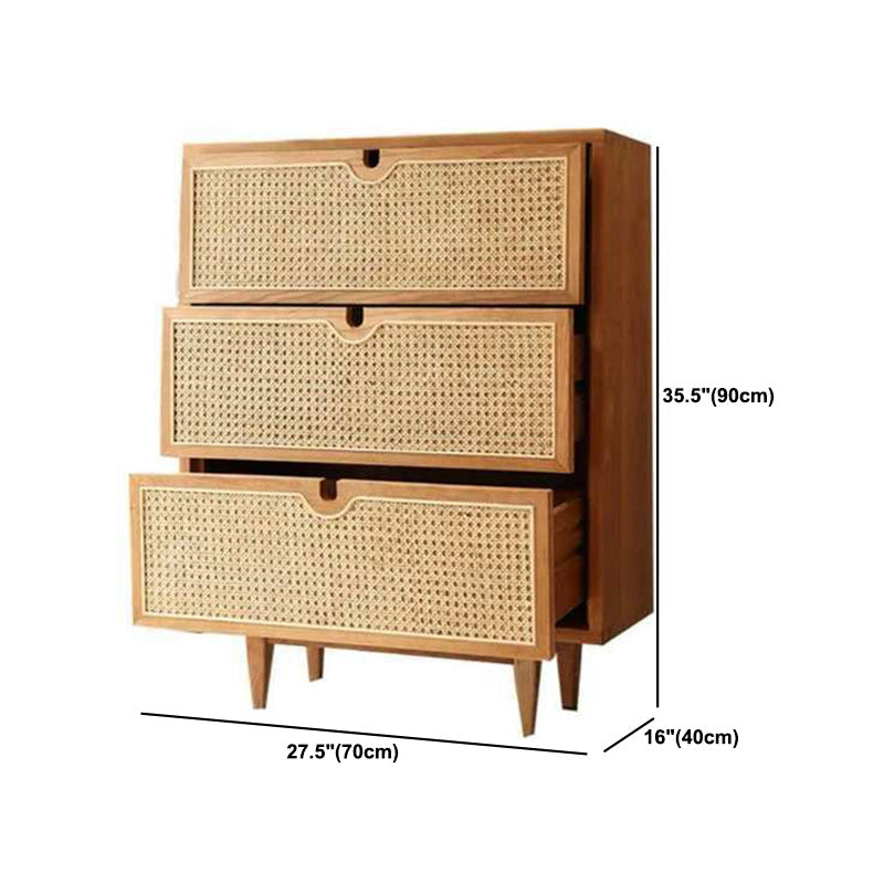 Modern Accent Chest Rectangle Side Cabinet with Natural Finish