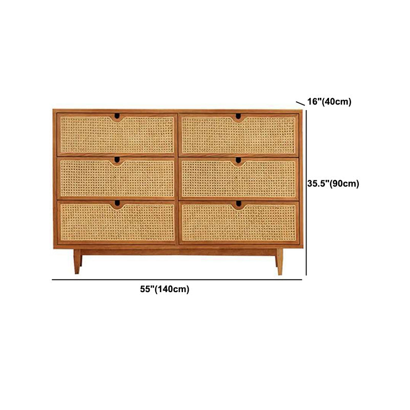 Modern Accent Chest Rectangle Side Cabinet with Natural Finish