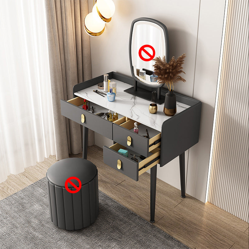 3 Drawers Makeup Table Desk Vanity Faux Leather Vanity Table