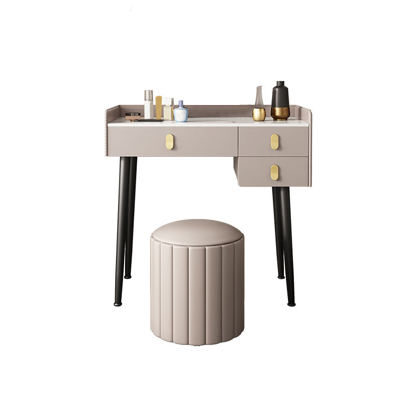3 Drawers Makeup Table Desk Vanity Faux Leather Vanity Table