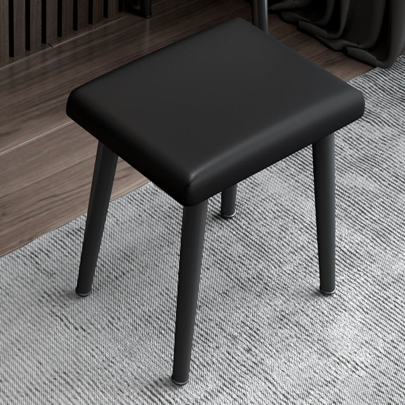 Contemporary Stone Top Vanity Metal Vanity Stool Set with 2 Drawers