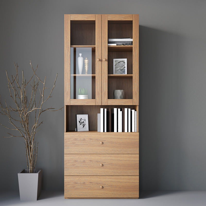 Modern Accent Cabinet Square Storage Cabinet with Glass Paned