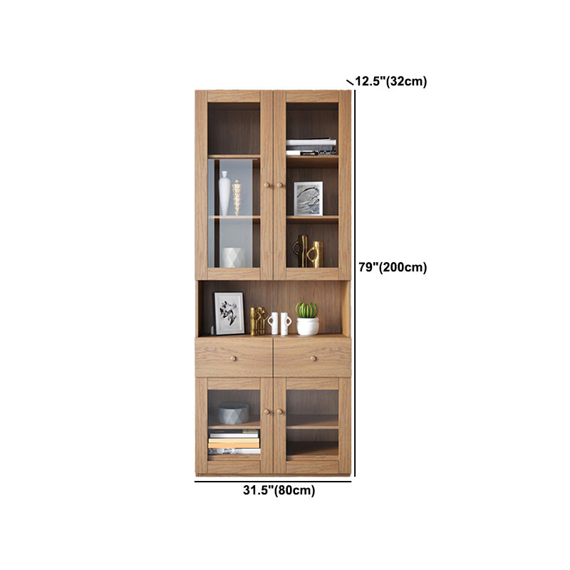 Modern Accent Cabinet Square Storage Cabinet with Glass Paned