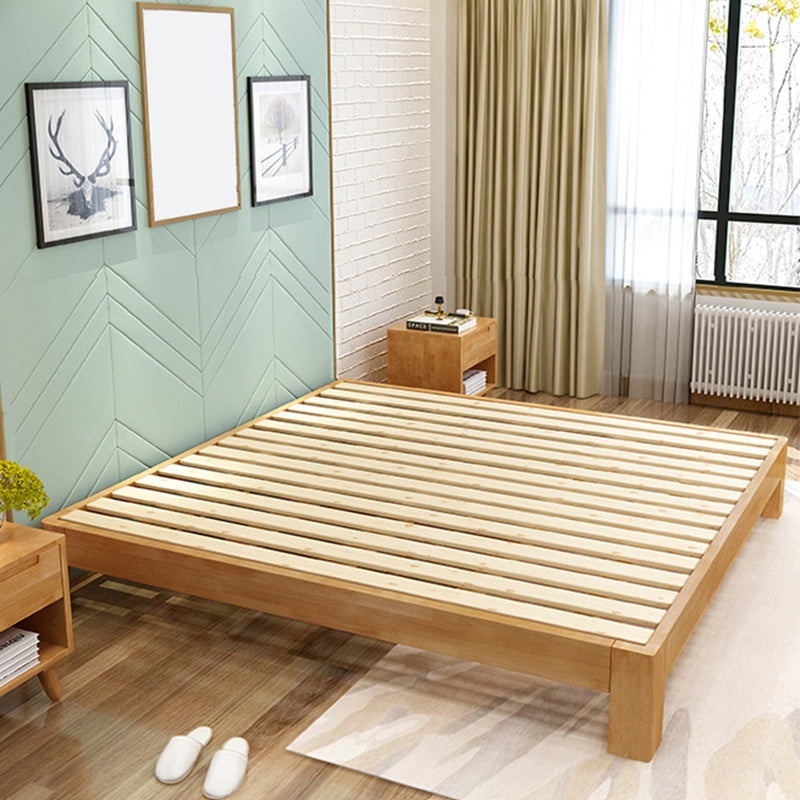84.65 inch Wide Mid-century Bed Frame Solid Wood Platform Bed