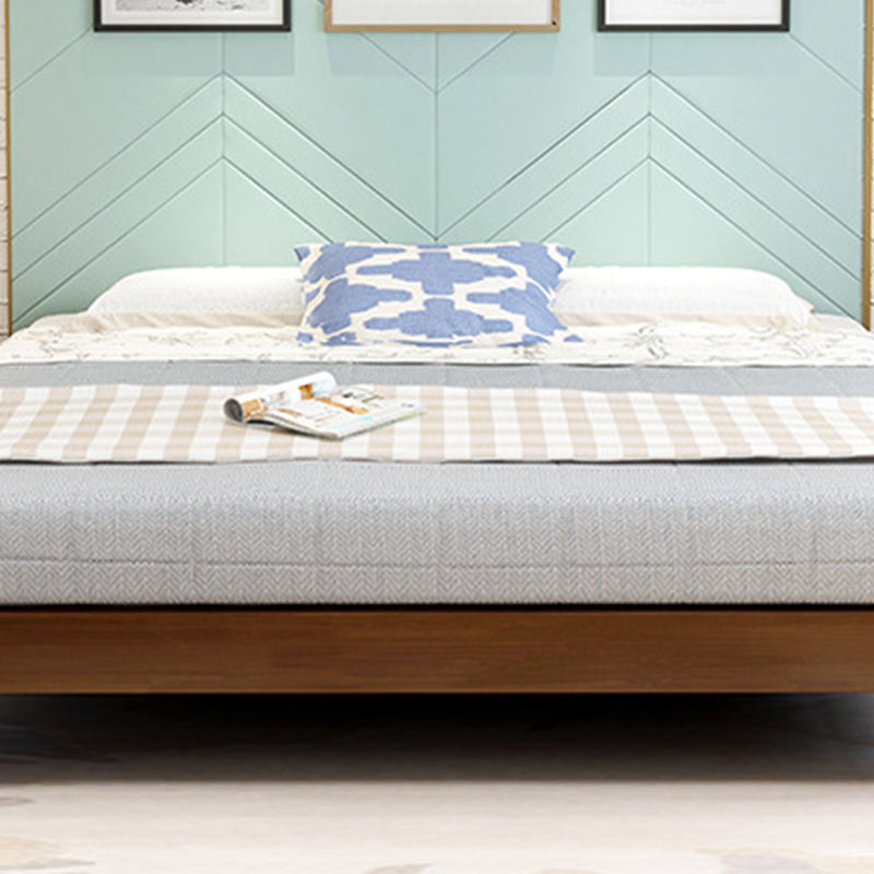 84.65 inch Wide Mid-century Bed Frame Solid Wood Platform Bed