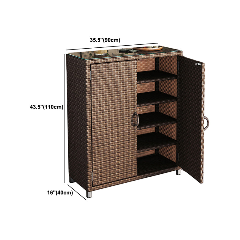 Modern & Contemporary Chest Square Storage Cabinet With Glass Top