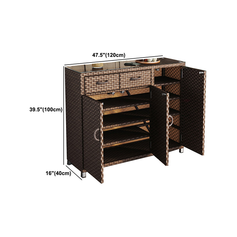 Modern & Contemporary Chest Square Storage Cabinet With Glass Top