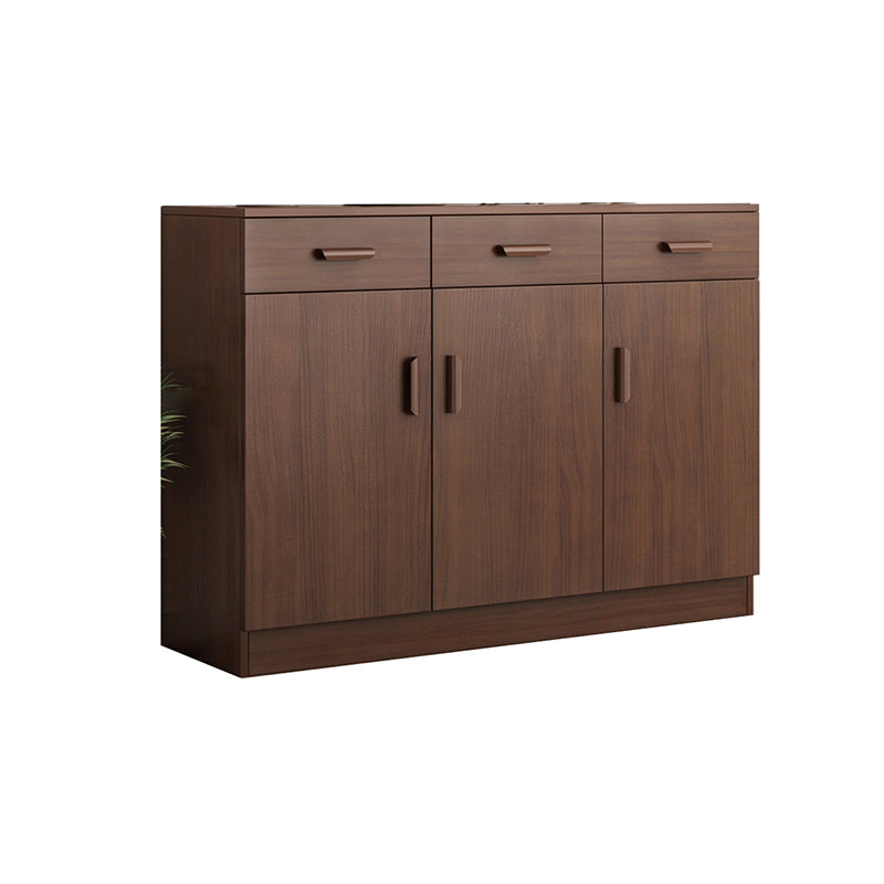 Mid-Century Modern Side Cabinet Brown Accent Cabinet With Doors