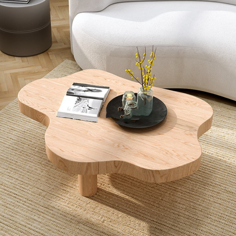 Nordic Cocktail Table 3 Legs Solid Wood Geometric Single Coffee Table