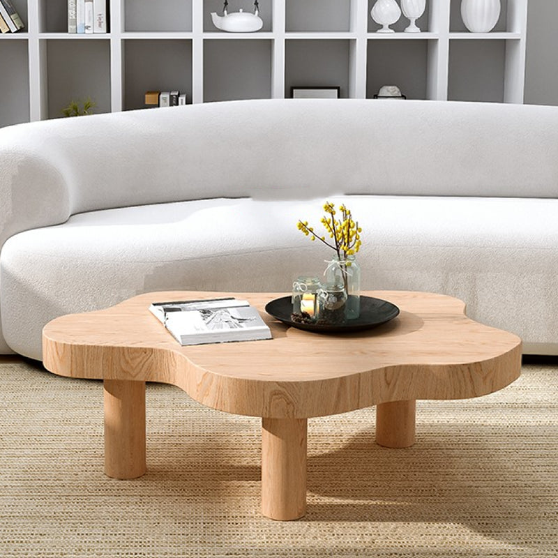 Nordic Cocktail Table 3 Legs Solid Wood Geometric Single Coffee Table