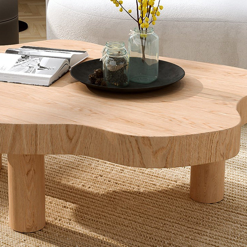 Nordic Cocktail Table 3 Legs Solid Wood Geometric Single Coffee Table