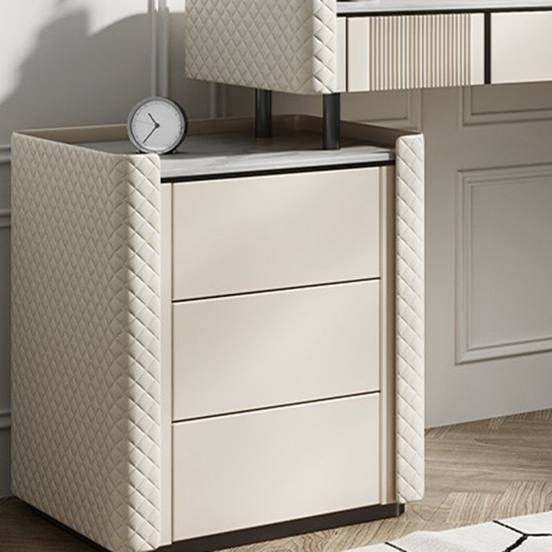 Stone Makeup Counter 14.96" Wide Solid Wood Vanity Tables with Storage Drawers