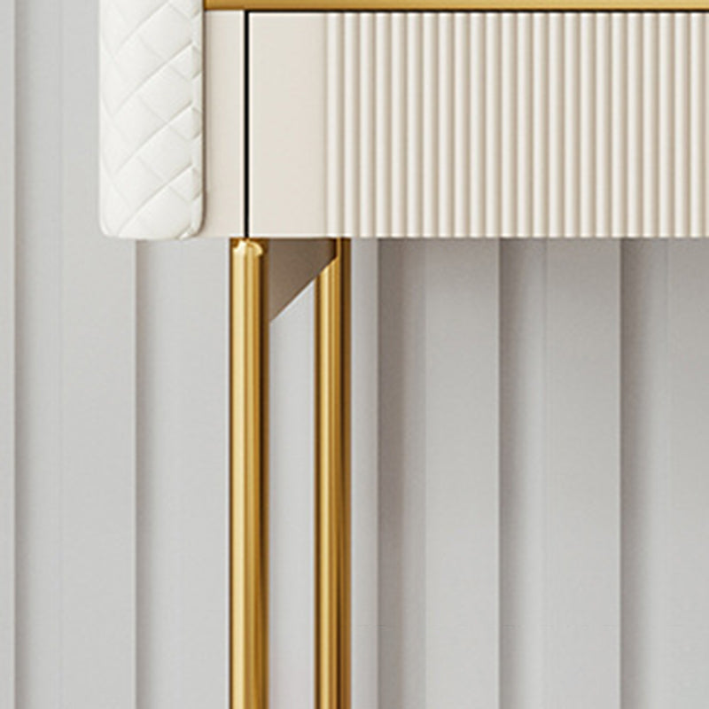 14.96" Wide Stone Makeup Counter Bright White Vanity Tables with Storage Drawers