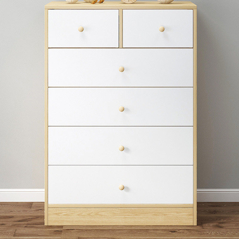 Contemporary Wooden Rectangle Accent Chest with Drawers Chest