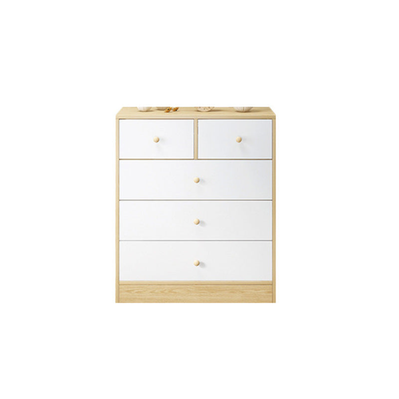 Contemporary Wooden Rectangle Accent Chest with Drawers Chest