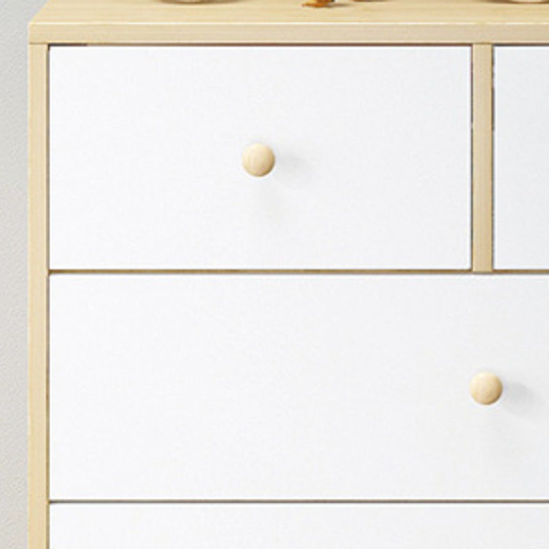 Contemporary Wooden Rectangle Accent Chest with Drawers Chest
