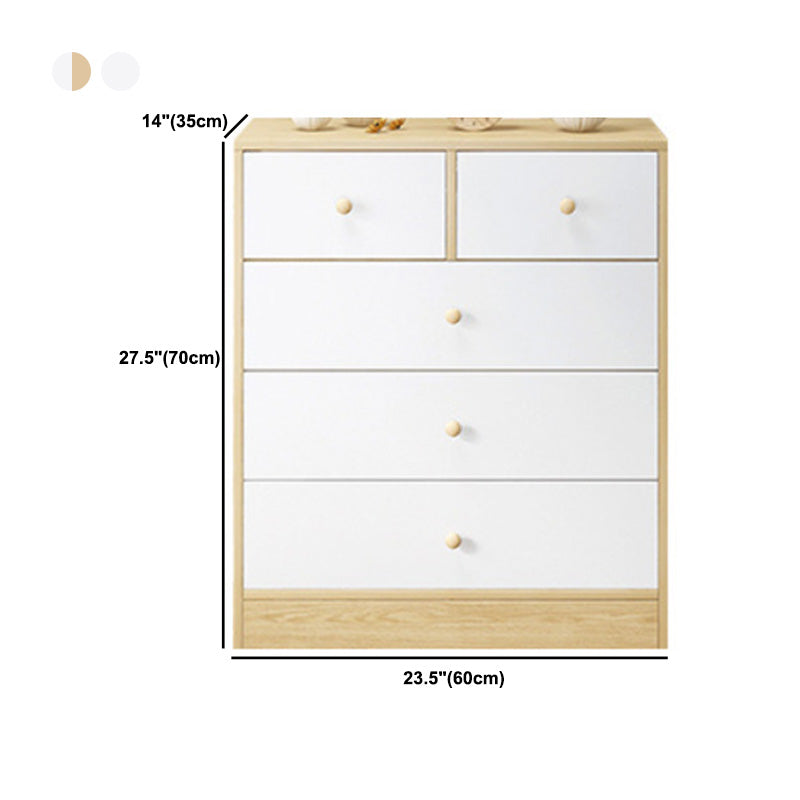 Contemporary Wooden Rectangle Accent Chest with Drawers Chest