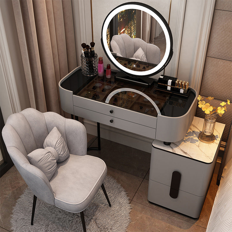 Glass Vanity Dressing Table 15.74" Wide Vanity Tables with 5 Storage Drawers