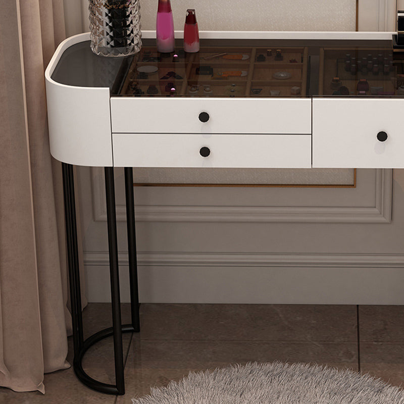 Glass Vanity Dressing Table 15.74" Wide Vanity Tables with 5 Storage Drawers