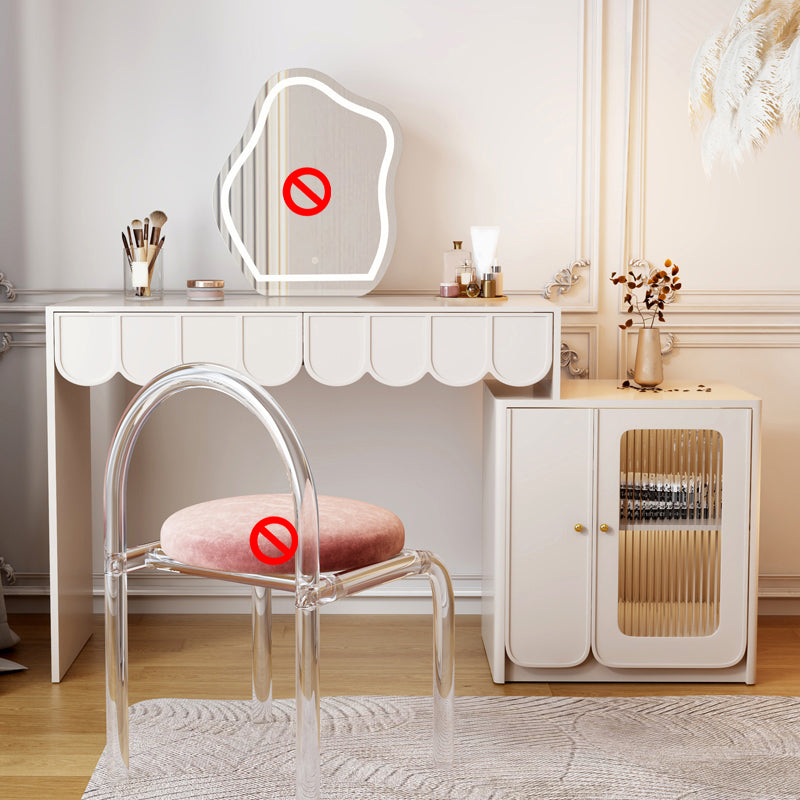 White Makeup Vanity Desk Modern Vanity Tables with Drawer, 29.52" High