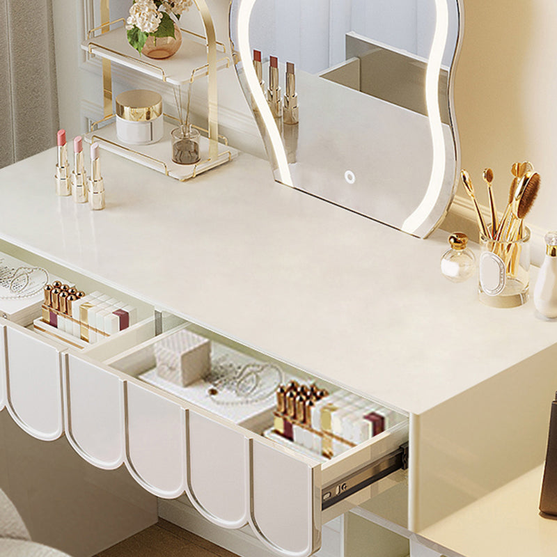 White Makeup Vanity Desk Modern Vanity Tables with Drawer, 29.52" High