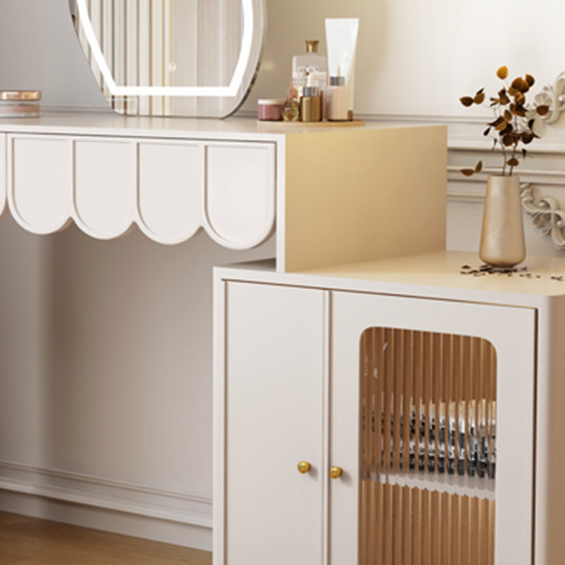 White Makeup Vanity Desk Modern Vanity Tables with Drawer, 29.52" High