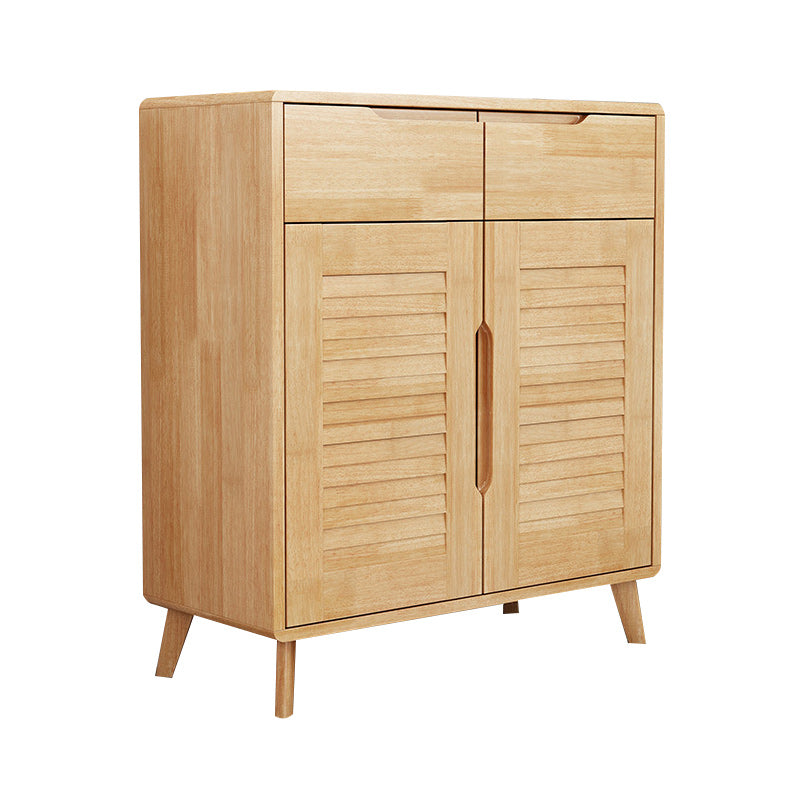 Contemporary Accent Cabinet Rubberwood Side Cabinet With Doors