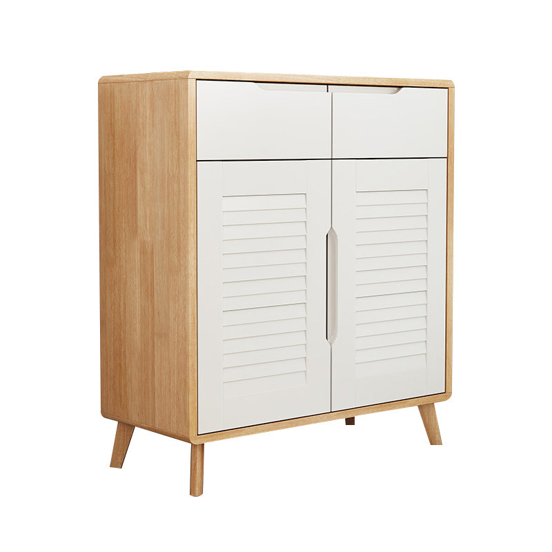 Contemporary Accent Cabinet Rubberwood Side Cabinet With Doors