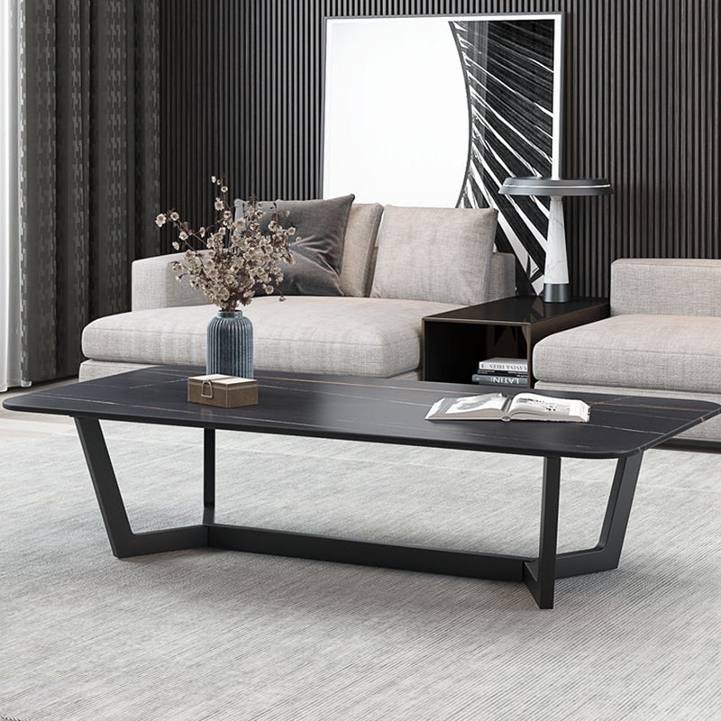 Trestle 1 Single Coffee Table 17.7" H Rectangular Slate Cocktail Table