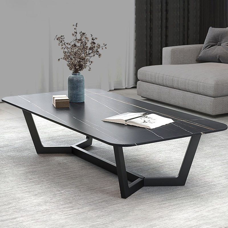 Trestle 1 Single Coffee Table 17.7" H Rectangular Slate Cocktail Table