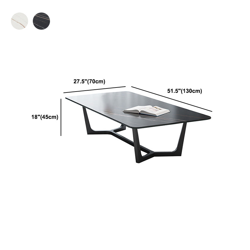Trestle 1 Single Coffee Table 17.7" H Rectangular Slate Cocktail Table