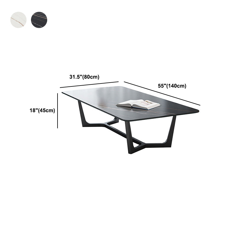 Trestle 1 Single Coffee Table 17.7" H Rectangular Slate Cocktail Table