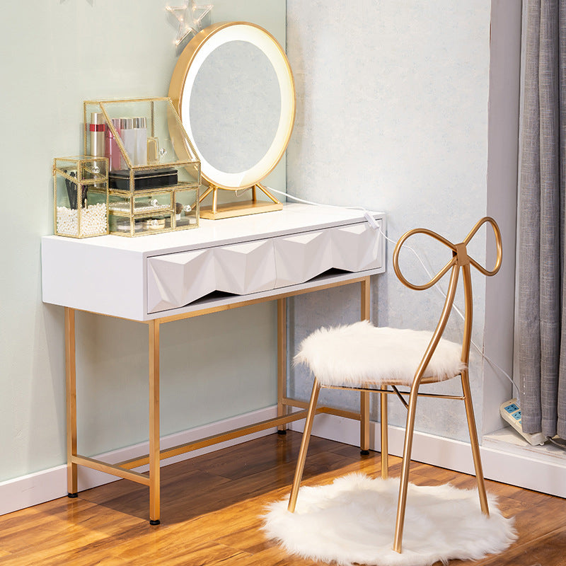 15.74" Wide Makeup Vanity Desk Vanity Tables with 2 Storage Drawers, Bright White