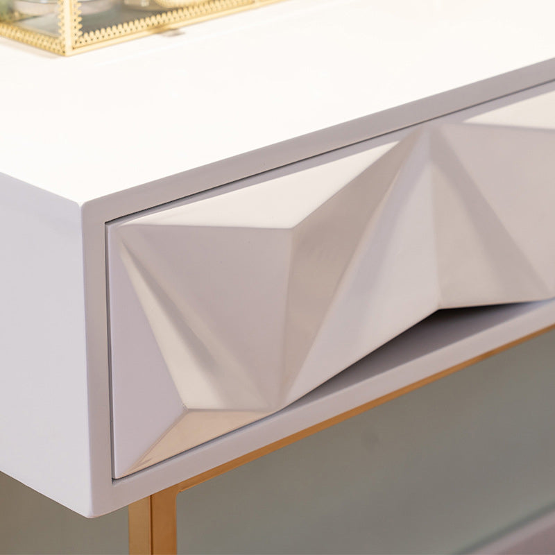 15.74" Wide Makeup Vanity Desk Vanity Tables with 2 Storage Drawers, Bright White