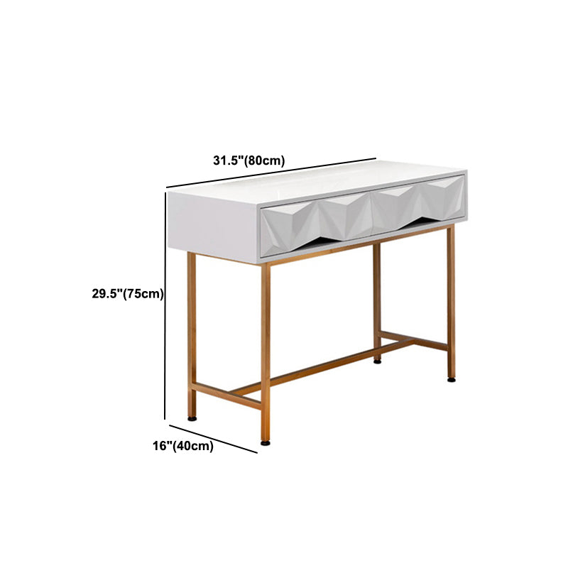 15.74" Wide Makeup Vanity Desk Vanity Tables with 2 Storage Drawers, Bright White
