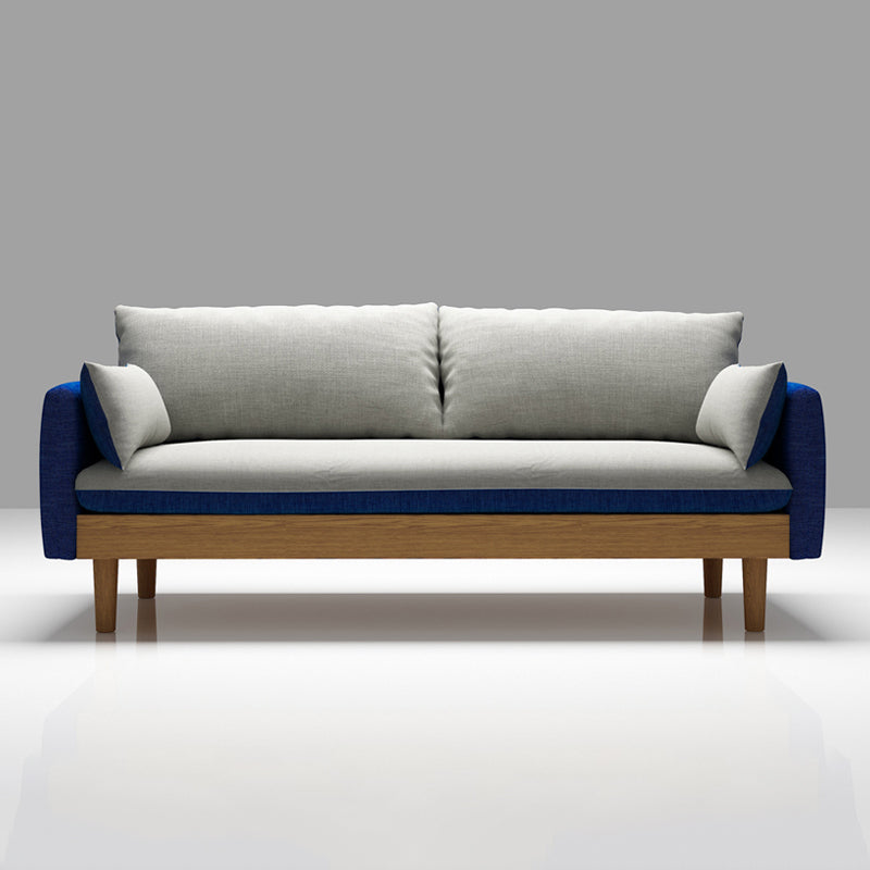 Contemporary 29.9" H Cotton Blend Square Arm Sofa for Apartment