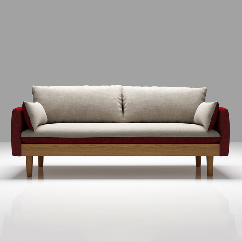 Contemporary 29.9" H Cotton Blend Square Arm Sofa for Apartment