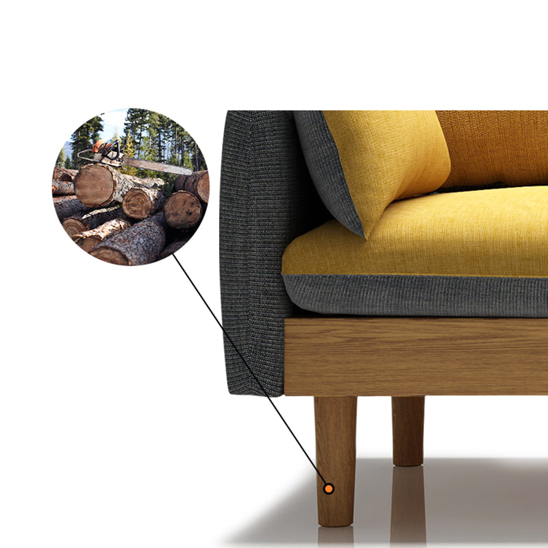 Contemporary 29.9" H Cotton Blend Square Arm Sofa for Apartment