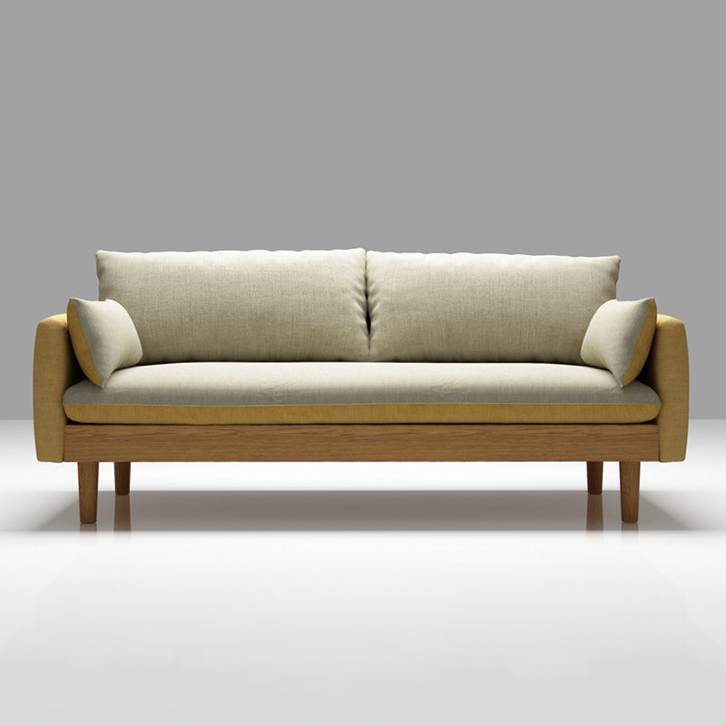 Contemporary 29.9" H Cotton Blend Square Arm Sofa for Apartment