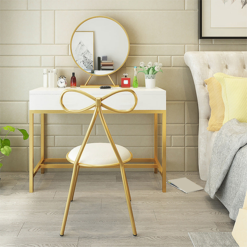 Bright White Makeup Vanity Desk 15.74" Wide Vanity Tables with 2 Storage Drawers