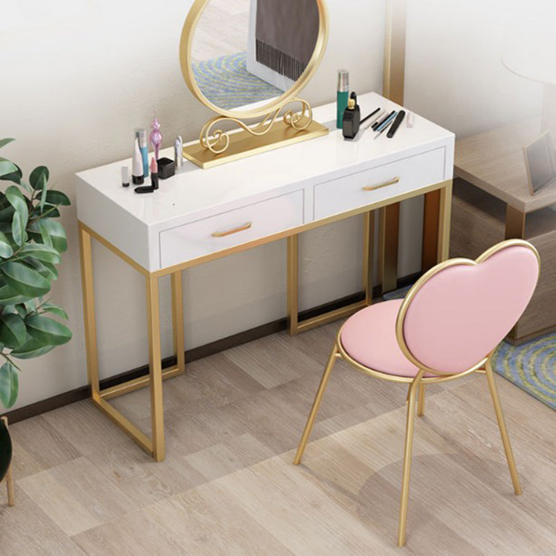 Bright White Makeup Counter 15.74" Wide Vanity Tables with Storage Drawers