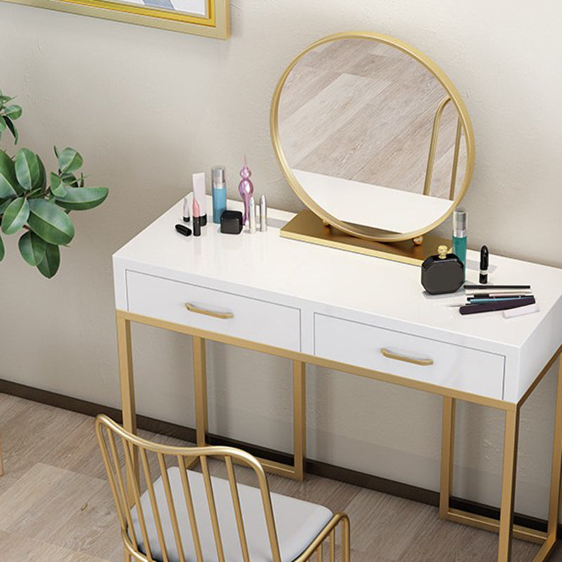 Bright White Makeup Counter 15.74" Wide Vanity Tables with Storage Drawers