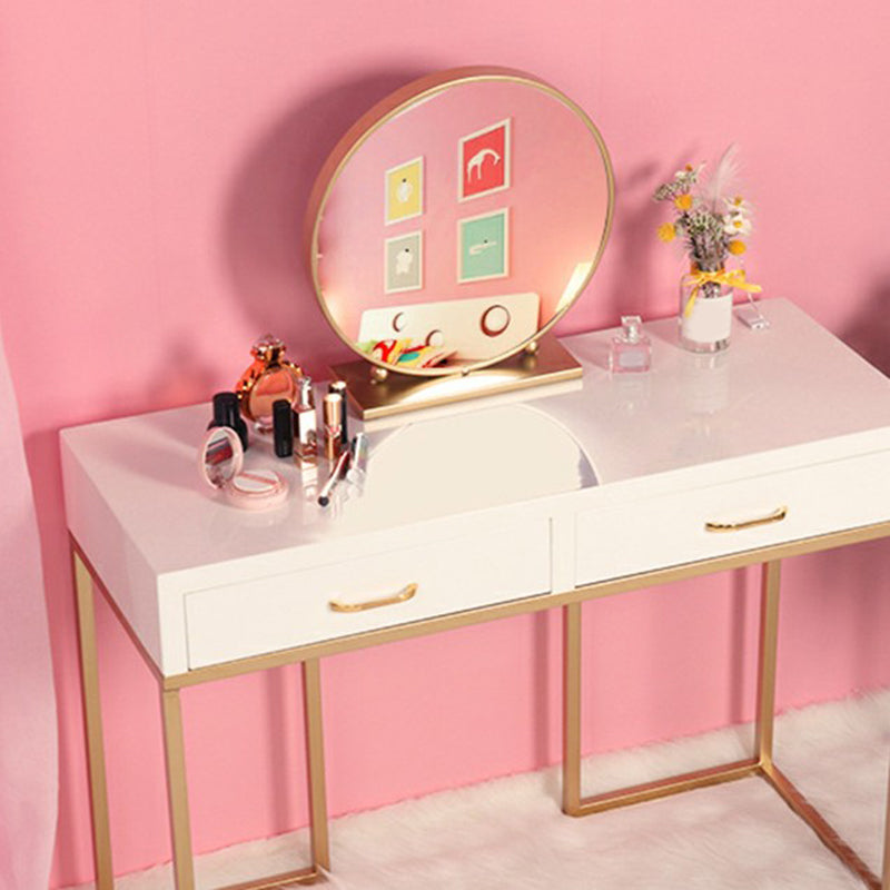 Bright White Makeup Counter 15.74" Wide Vanity Tables with Storage Drawers