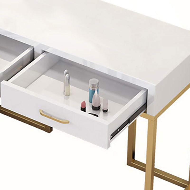 Bright White Makeup Counter 15.74" Wide Vanity Tables with Storage Drawers