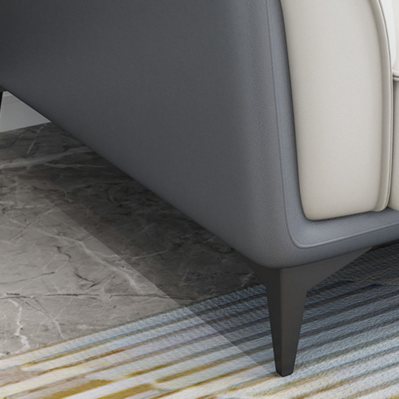 Faux Leather Pillow Back Sectional Sofa Flared Arm Sofa & Chaise