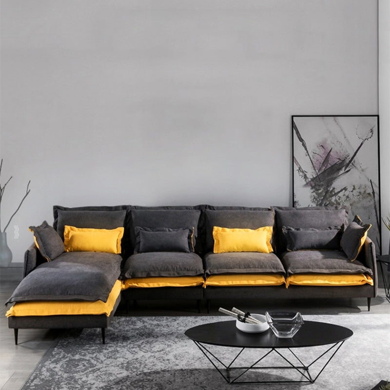 Scandinavian 5-seater Fabric Sectional L-shape Slipcovered Sectional