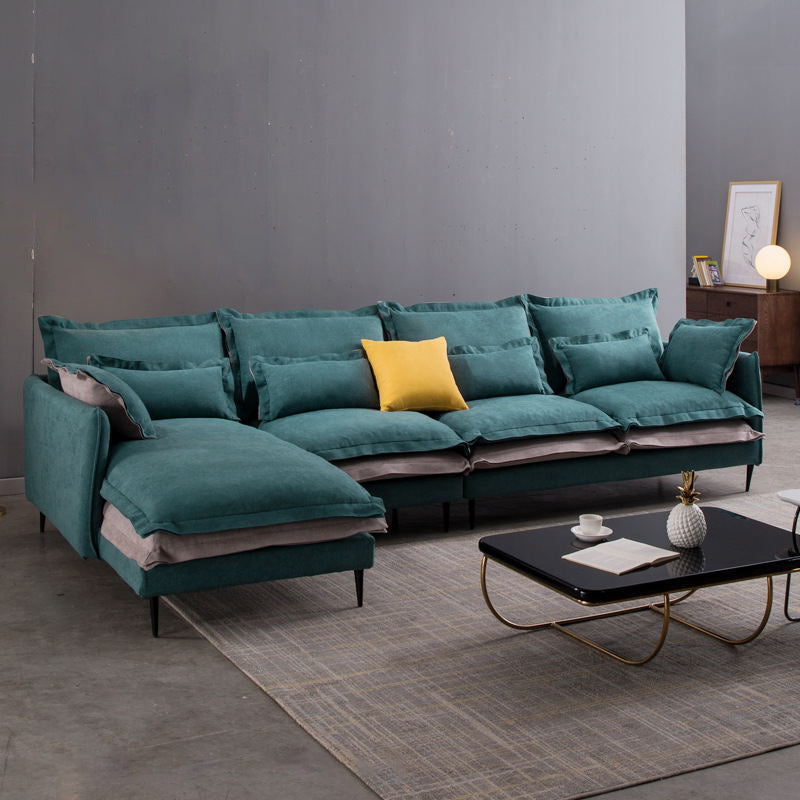 Scandinavian 5-seater Fabric Sectional L-shape Slipcovered Sectional