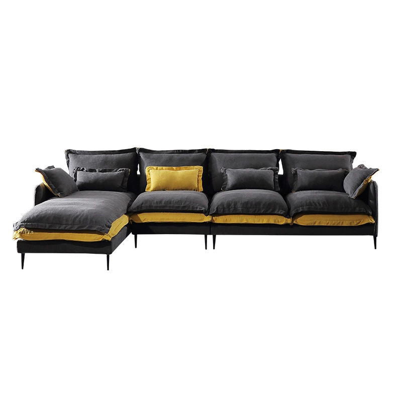 Scandinavian 5-seater Fabric Sectional L-shape Slipcovered Sectional