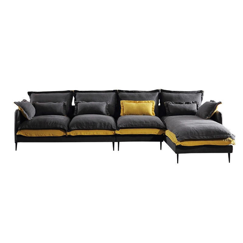 Scandinavian 5-seater Fabric Sectional L-shape Slipcovered Sectional