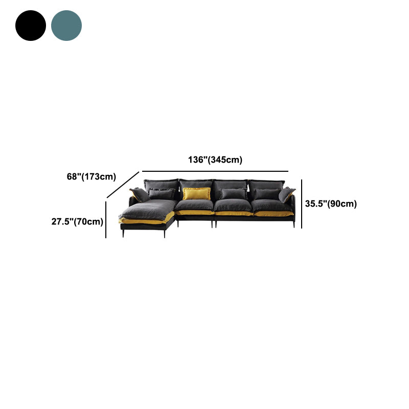 Scandinavian 5-seater Fabric Sectional L-shape Slipcovered Sectional